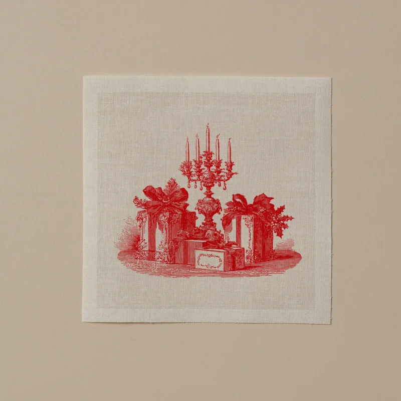 Servilletas de tela para cóctel colección Nicholas Red 11x11cm 50u.