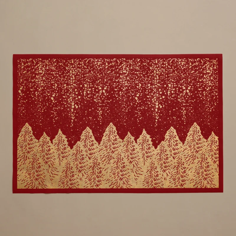 Manteles individuales de tela colección Snowfall Red 48x32cm 12u.