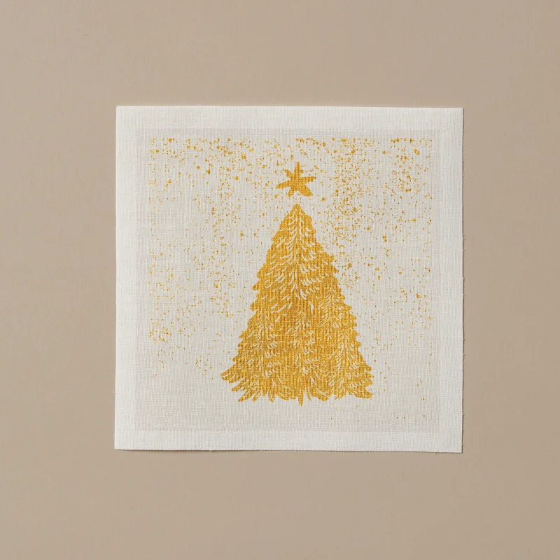 Servilletas de tela para cóctel colección Snowfall White 11x11cm 50u.