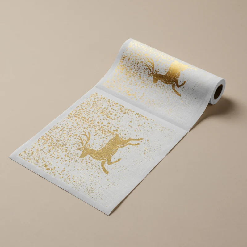 Servilletas de tela para evento colección Snowfall White 20x20cm 25u.