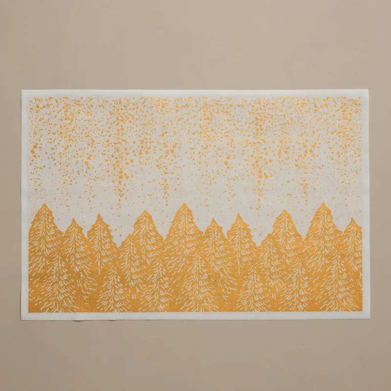 Manteles individuales de tela colección Snowfall White 48x32cm 12u.