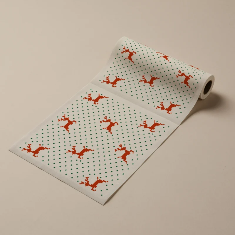 Servilletas de tela para evento colección Winter Deer 20x20cm 25u.