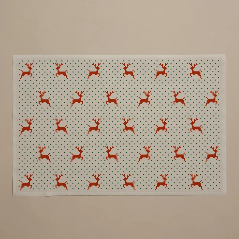 Manteles individuales de tela colección Winter Deer 48x32cm 12u.